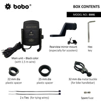 BOBO BM6 Jaw-Grip Mobile Phone Holder Mount with Fast 15W Wireless Charger