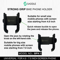 SADDLE BPH 1 Bike/Motorcycle/Scooter Mobile Phone Holder Mount