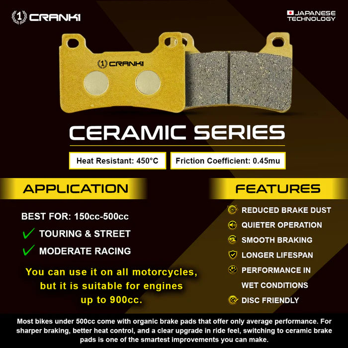 Ceramic Brake Pads For Triumph Tiger 400 - Front - CRM8609 - 1 Set