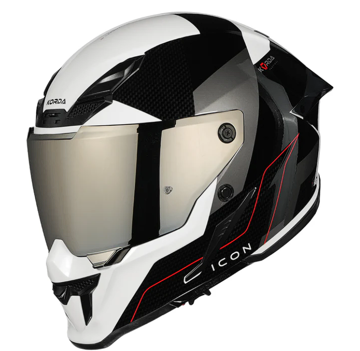 Korda Icon Nyx Helmet - Gloss Black & White