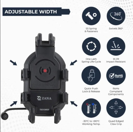 Zana- Universal Mobile Holder with Touch Charger