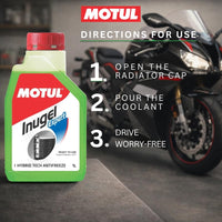 Motul Inugel Expert Hybrid Tech Antifreeze Coolant for Bikes – Ready-to-Use Radiator Fluid