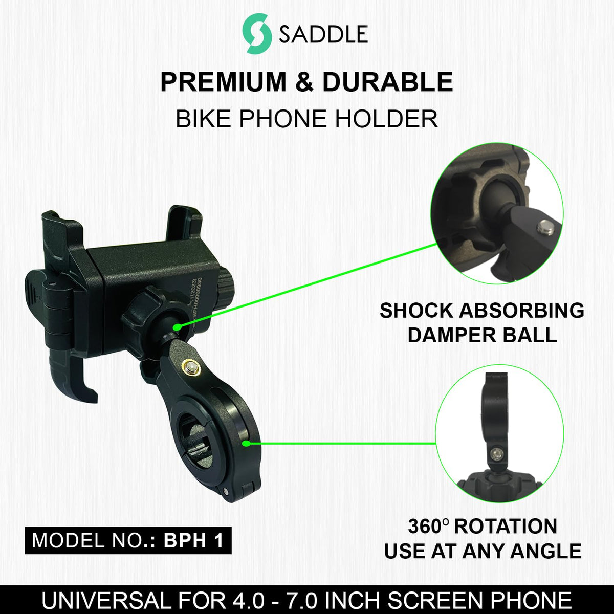 SADDLE BPH 1 Bike/Motorcycle/Scooter Mobile Phone Holder Mount