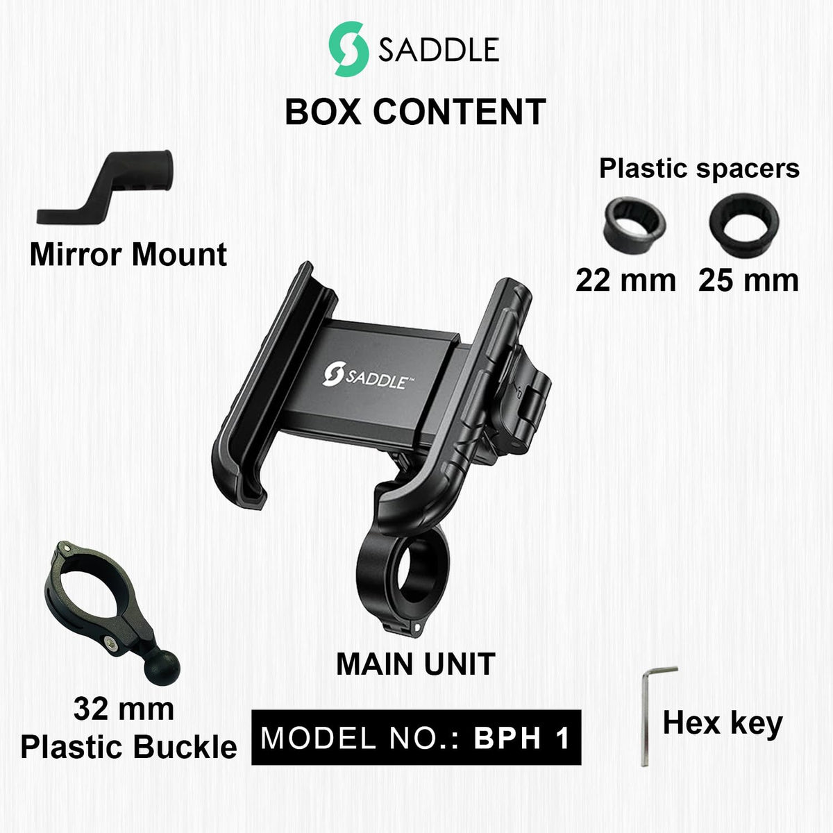 SADDLE BPH 1 Bike/Motorcycle/Scooter Mobile Phone Holder Mount