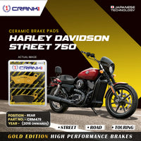 Ceramic Brake Pads For Harley Davidson Street 750 - Rear - CRM479 - 1 Set