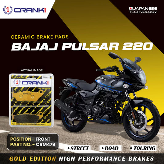 Ceramic Brake Pads For Bajaj Pulsar 220 - Front - CRM479 - 1 Set