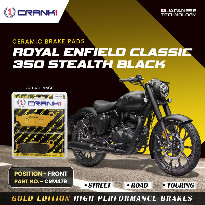 Ceramic Brake Pads For Royal Enfield Classic 350 Stealth Black - Front - CRM479 - 1 Set