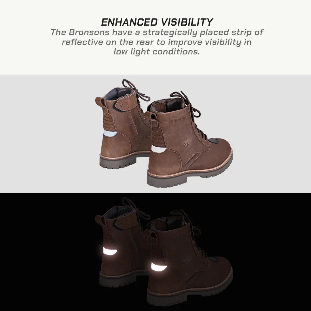 Raida BRONSON - RETRO MOTORCYCLE RIDING BOOTS FOR MEN (BROWN)