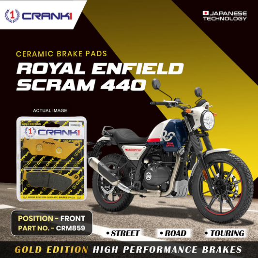 Ceramic Brake Pads For Royal Enfield Scram 440 - Front - CRM859 - 1 Set