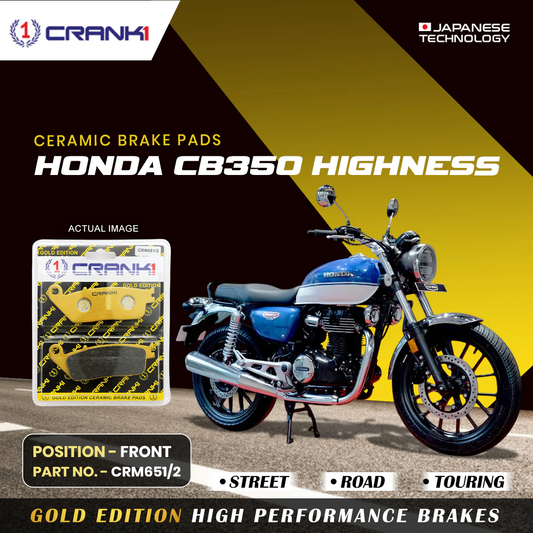 Ceramic Brake Pads For Honda CB350 Highness - Front - CRM651/2 - 1 Set