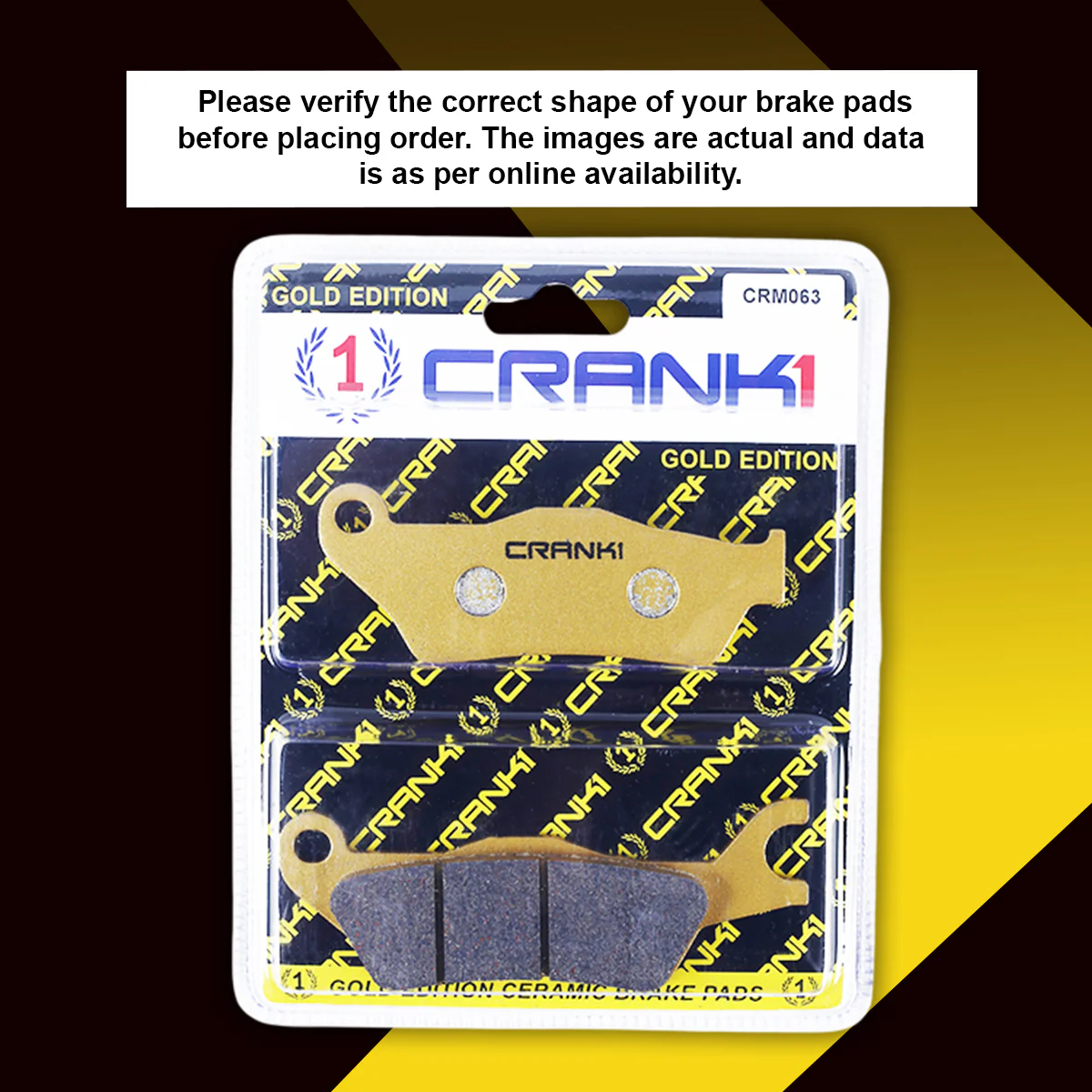 Ceramic Brake Pads For Suzuki Gixxer SF 155 BS6 - Front - CRM063 - 1 Set