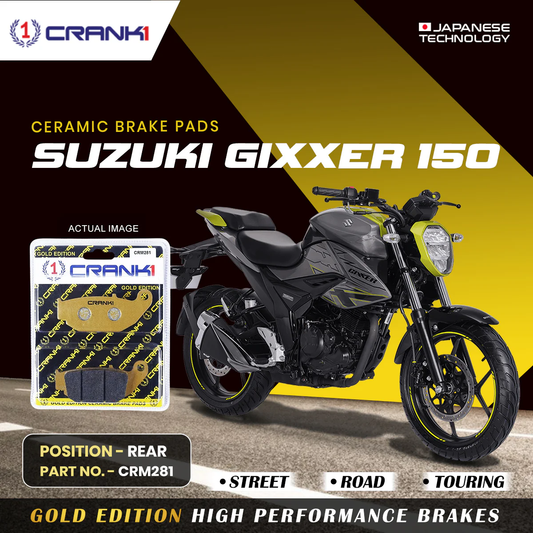 Ceramic Brake Pads For Suzuki Gixxer 150 - Rear - CRM281 - 1 Set