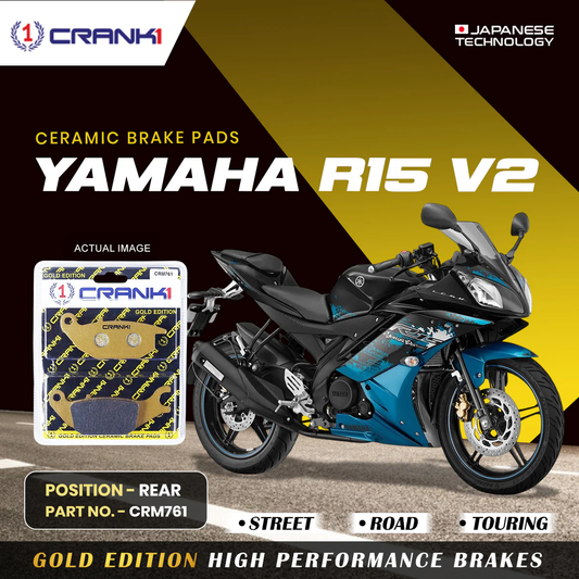Ceramic Brake Pads For Yamaha R15 V2 - Rear - CRM761 - 1 Set
