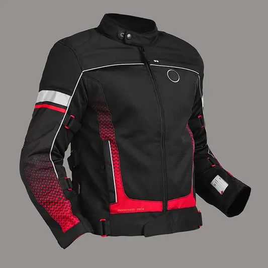 Royal Enfield EXPLORER V4 PRINT RIDING JACKET - RED
