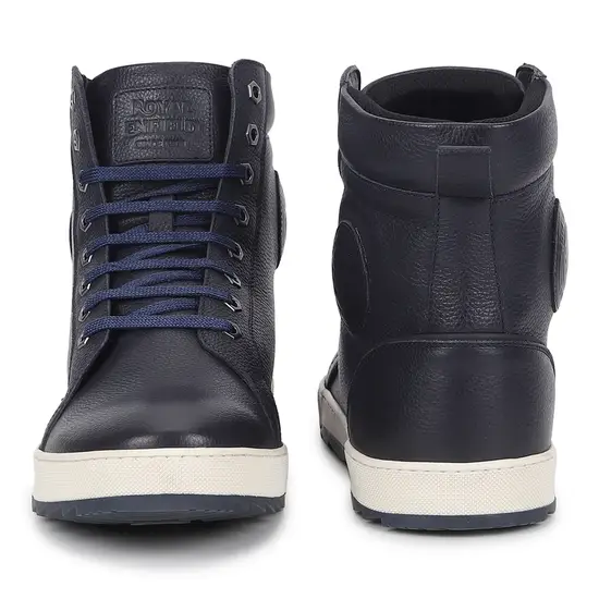 ROYAL ENFIELD CULT LEATHER BOOTS - NAVY