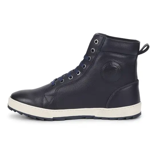 ROYAL ENFIELD CULT LEATHER BOOTS - NAVY