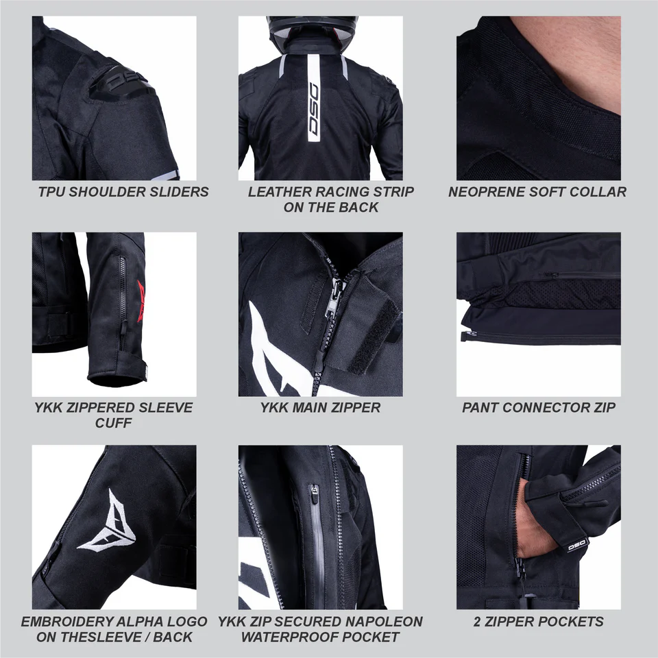 DSG GPX Riding Jacket (Black White)